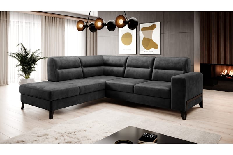 Anglika Sofa m. Sjeselong 4-seters - Grå - Møbler - Sofaer - Sofa med sjeselong