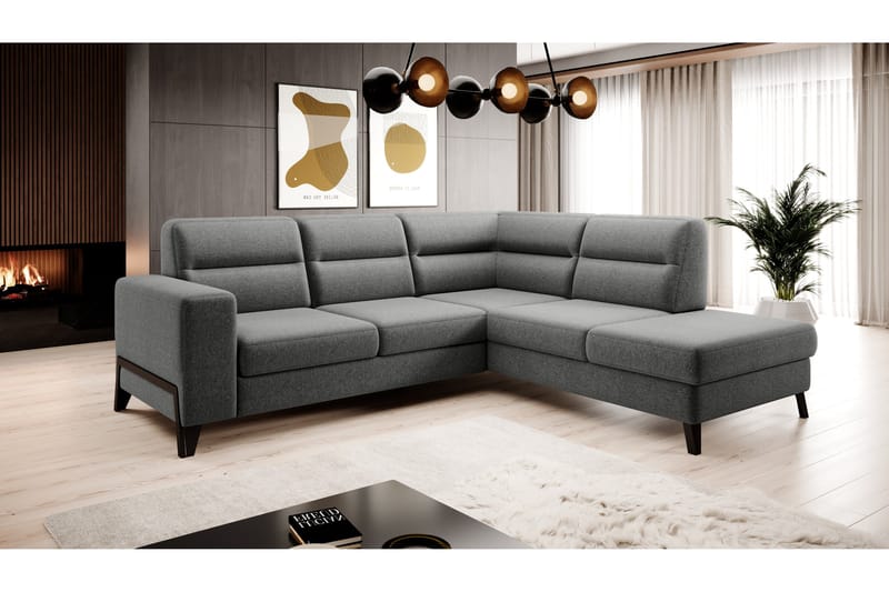 Anglika Sofa m. Sjeselong 4-seters - Grå - Møbler - Sofaer - Sofa med sjeselong