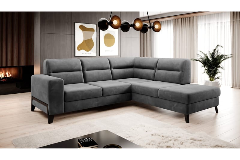 Anglika Sofa m. Sjeselong 4-seters - Grå - Møbler - Sofaer - Sofa med sjeselong