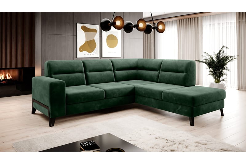Anglika Sofa m. Sjeselong 4-seters - Grønn - Møbler - Sofaer - Sofa med sjeselong