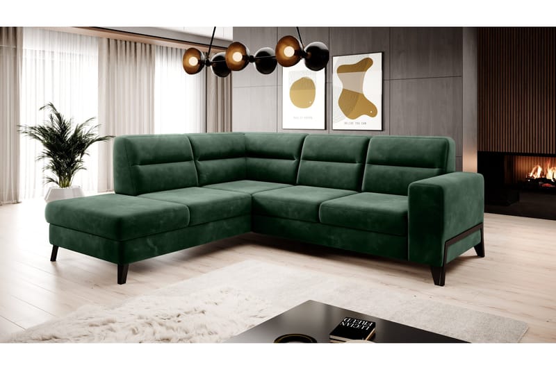 Anglika Sofa m. Sjeselong 4-seters - Grønn - Møbler - Sofaer - Sofa med sjeselong