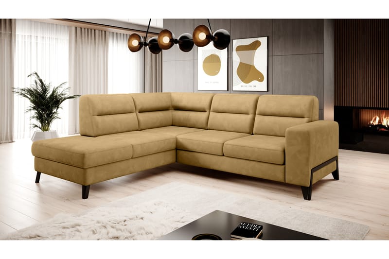 Anglika Sofa m. Sjeselong 4-seters - Gul - Møbler - Sofaer - Sofa med sjeselong