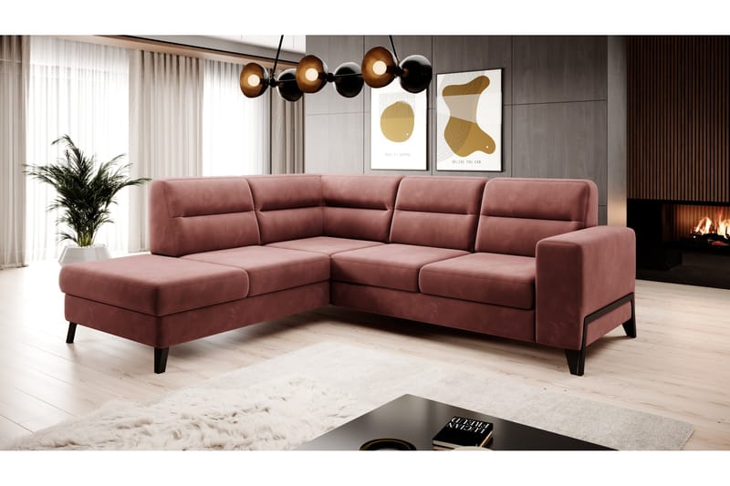 Anglika Sofa m. Sjeselong 4-seters - Rosa - Møbler - Sofaer - Sofa med sjeselong