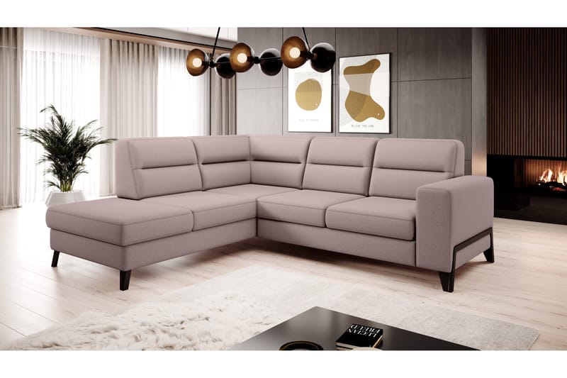 Anglika Sofa m. Sjeselong 4-seters - Rosa - Sofa med sjeselong - 4 seters sofa med divan