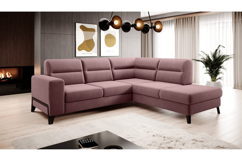 Anglika Sofa m. Sjeselong 4-seters - Rosa - Møbler - Sofaer - Sofa med sjeselong