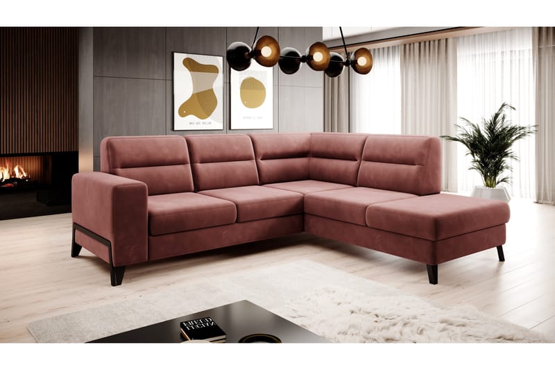 Anglika Sofa m. Sjeselong 4-seters - Rosa - Møbler - Sofaer - Sofa med sjeselong