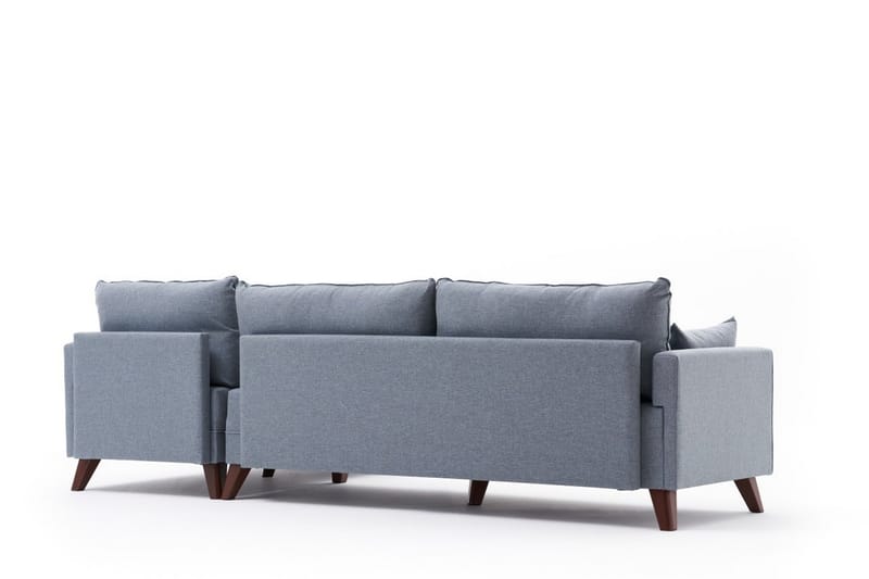 Antigua Divansofa Høyre - Blå/Brun - Sofa med sjeselong - 4 seters sofa med divan