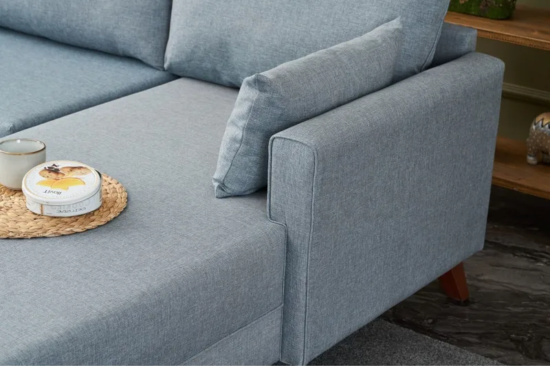 Antigua Divansofa Høyre - Blå/Brun - Møbler - Sofaer - Sofa med sjeselong