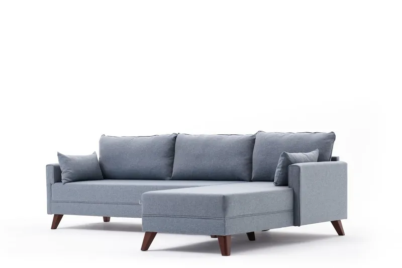 Antigua Divansofa Høyre - Blå/Brun - Møbler - Sofaer - Sofa med sjeselong