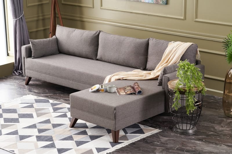 Antigua Divansofa Høyre - Brun - Møbler - Sofaer - Sofa med sjeselong