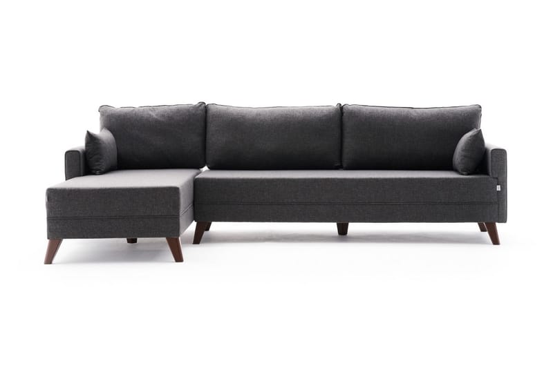 Antigua Divansofa Venstre - Antrasitt/Brun - Sofa med sjeselong - 4 seters sofa med divan