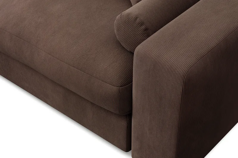 Arken Lyx 3-seter Vendbar L-formet Dyp Divansofa i Manchester - Brun - Møbler - Sofaer - Sofa med sjeselong