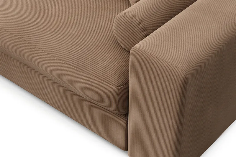 Arken Lyx 3-seter Vendbar L-formet Dyp Divansofa i Manchester - Brun - Møbler - Sofaer - Sofa med sjeselong