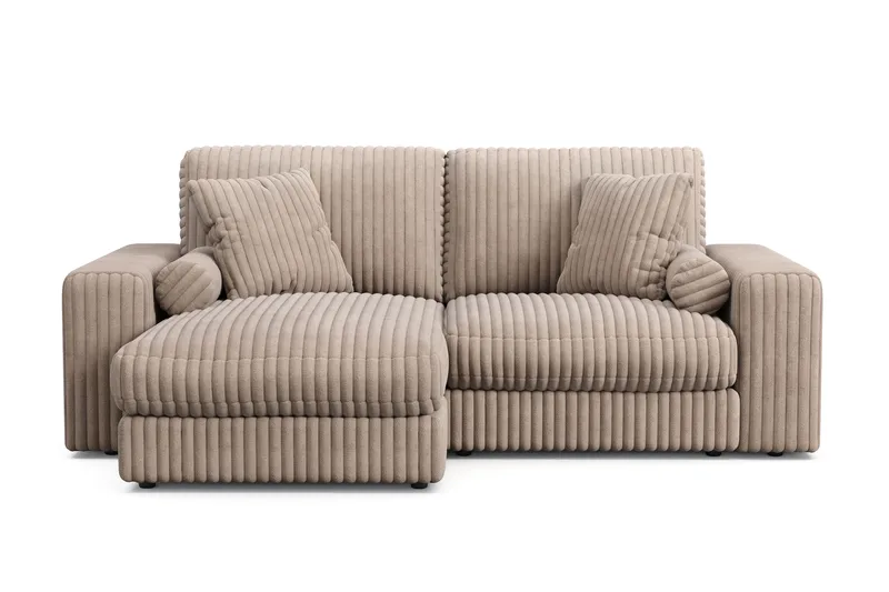 Arken Lyx 3-seter Vendbar L-formet Dyp Divansofa i Manchester - Greige - Møbler - Sofaer - Sofa med sjeselong