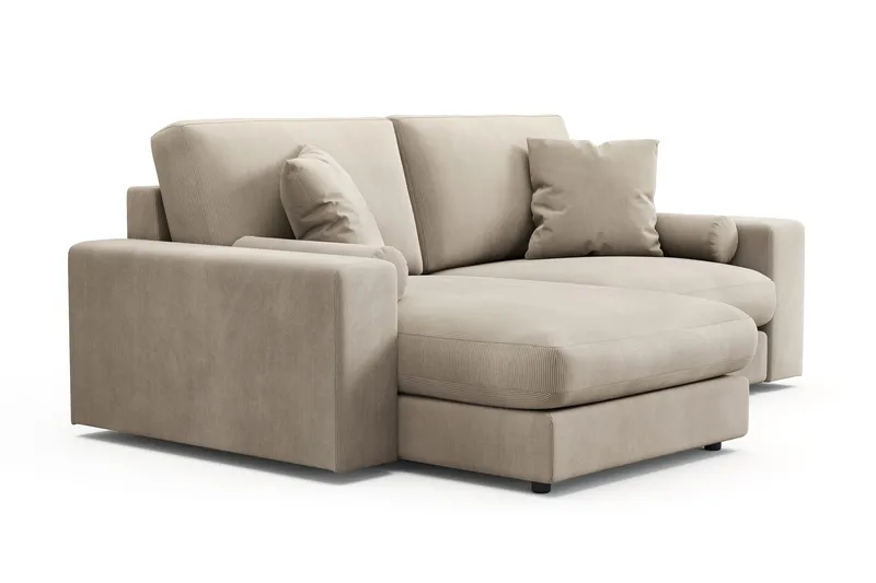 Arken Lyx 3-seter Vendbar L-formet Dyp Divansofa i Manchester - Greige - Møbler - Sofaer - Sofa med sjeselong