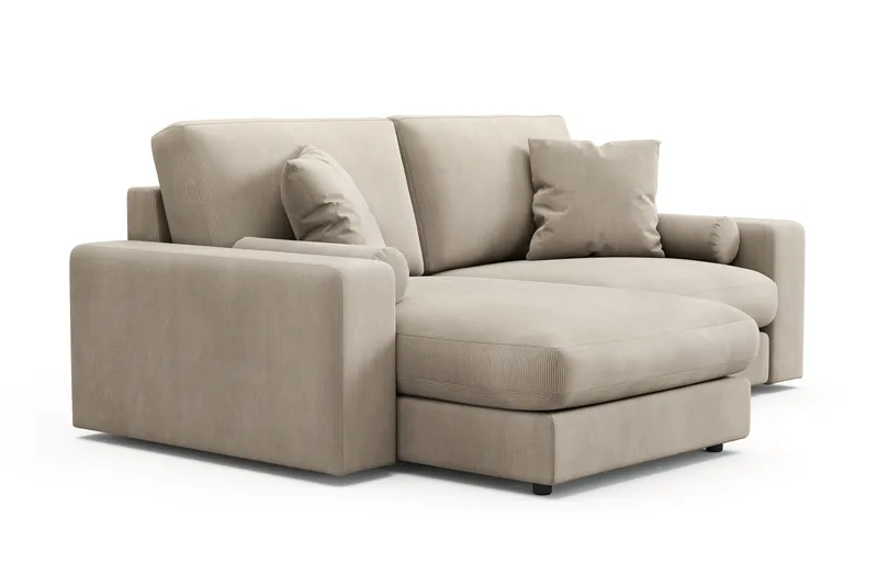 Arken Lyx 3-seter Vendbar L-formet Dyp Divansofa i Manchester - Greige - Møbler - Sofaer - Sofa med sjeselong