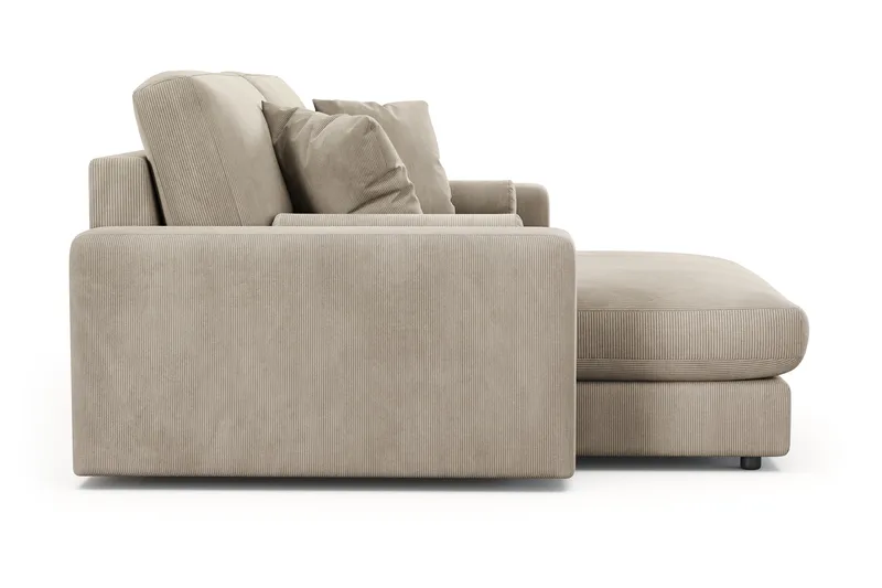 Arken Lyx 3-seter Vendbar L-formet Dyp Divansofa i Manchester - Greige - Møbler - Sofaer - Sofa med sjeselong