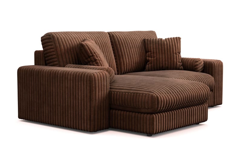 Arken Lyx 3-seter Vendbar L-formet Dyp Divansofa i Manchester - Mørkebrun - Møbler - Sofaer - Sofa med sjeselong