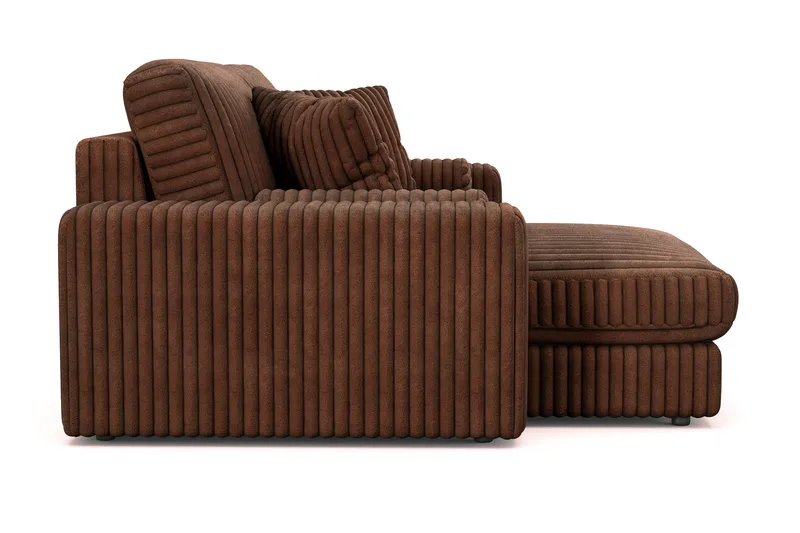 Arken Lyx 3-seter Vendbar L-formet Dyp Divansofa i Manchester - Mørkebrun - Møbler - Sofaer - Sofa med sjeselong