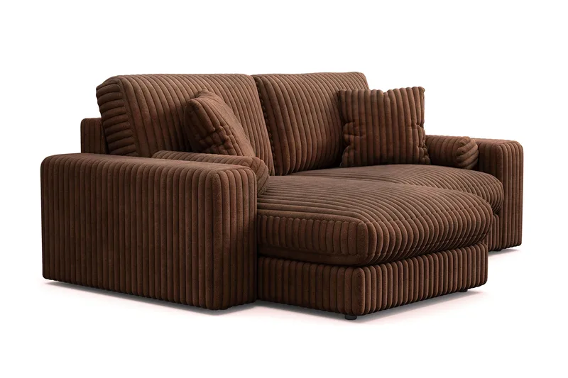 Arken Lyx 3-seter Vendbar L-formet Dyp Divansofa i Manchester - Mørkebrun - Møbler - Sofaer - Sofa med sjeselong