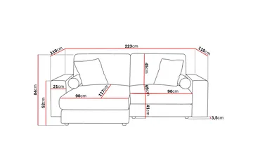 Arken Lyx 3-seter Vendbar L-formet Dyp Divansofa i Manchester - Mørkebrun - Møbler - Sofaer - Sofa med sjeselong
