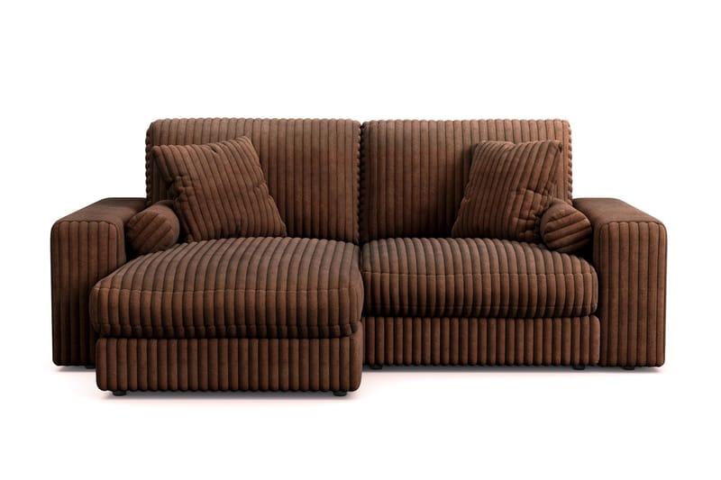 Arken Lyx 3-seter Vendbar L-formet Dyp Divansofa i Manchester - Mørkebrun - Møbler - Sofaer - Sofa med sjeselong