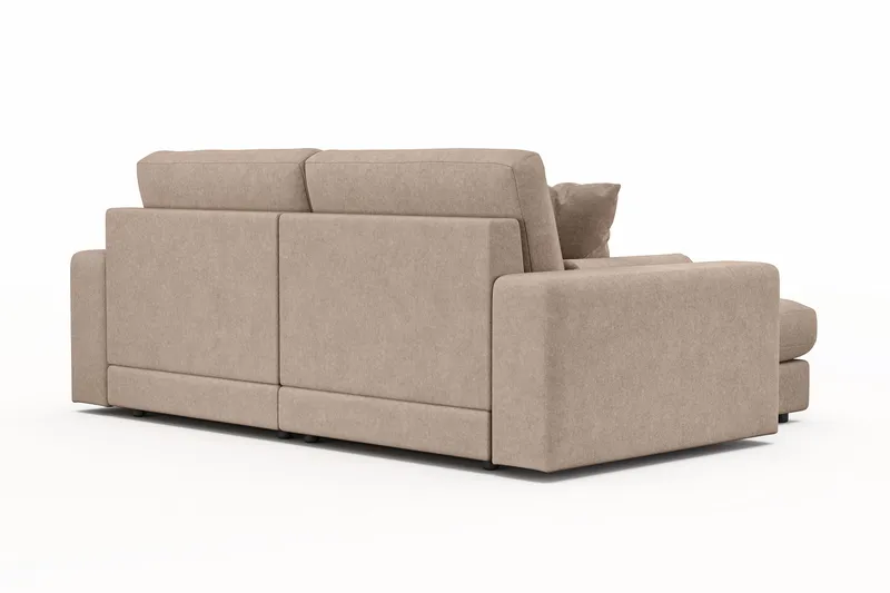 Arken Lyx 3-seter Vendbar L-formet Dyp Divansofa i stoff - Beige - Møbler - Sofaer - Sofa med sjeselong
