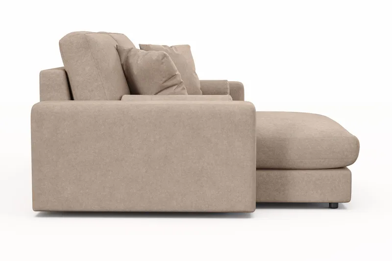 Arken Lyx 3-seter Vendbar L-formet Dyp Divansofa i stoff - Beige - Møbler - Sofaer - Sofa med sjeselong