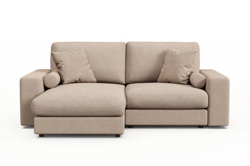 Arken Lyx 3-seter Vendbar L-formet Dyp Divansofa i stoff - Beige - Møbler - Sofaer - Sofa med sjeselong