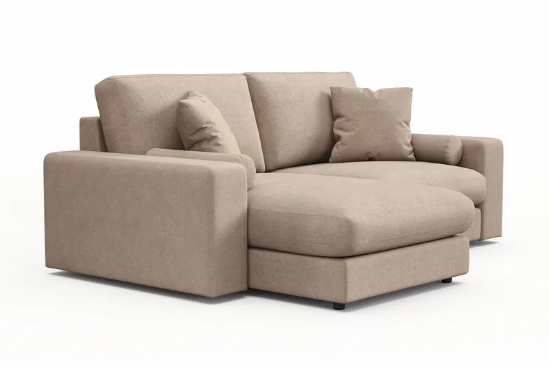Arken Lyx 3-seter Vendbar L-formet Dyp Divansofa i stoff - Beige - Møbler - Sofaer - Sofa med sjeselong