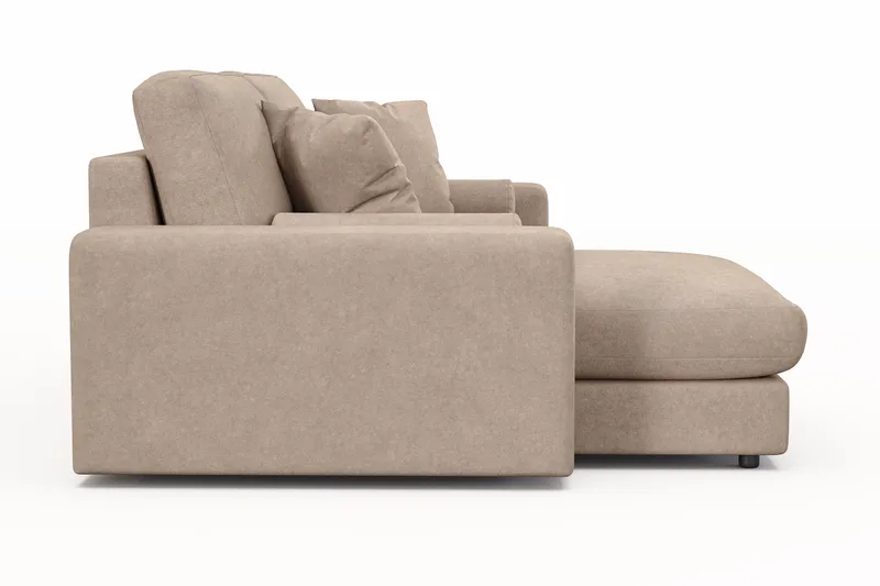 Arken Lyx 3-seter Vendbar L-formet Dyp Divansofa i stoff - Beige - Møbler - Sofaer - Sofa med sjeselong