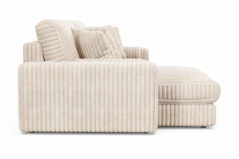 Arken Lyx 4-seter Vendbar L-formet Dyp Divansofa i Manchester - Beige - Møbler - Sofaer - Sofa med sjeselong