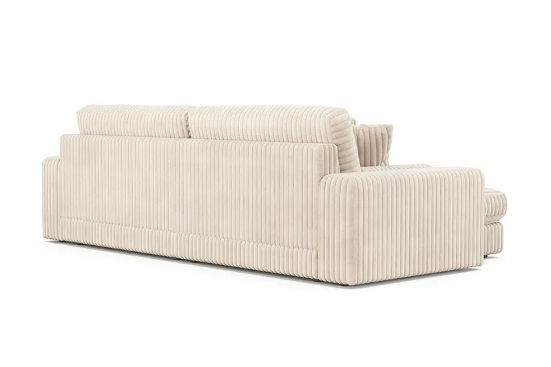 Arken Lyx 4-seter Vendbar L-formet Dyp Divansofa i Manchester - Beige - Møbler - Sofaer - Sofa med sjeselong