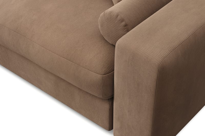 Arken Lyx 4-seter Vendbar L-formet Dyp Divansofa i Manchester - Brun - Møbler - Sofaer - Sofa med sjeselong