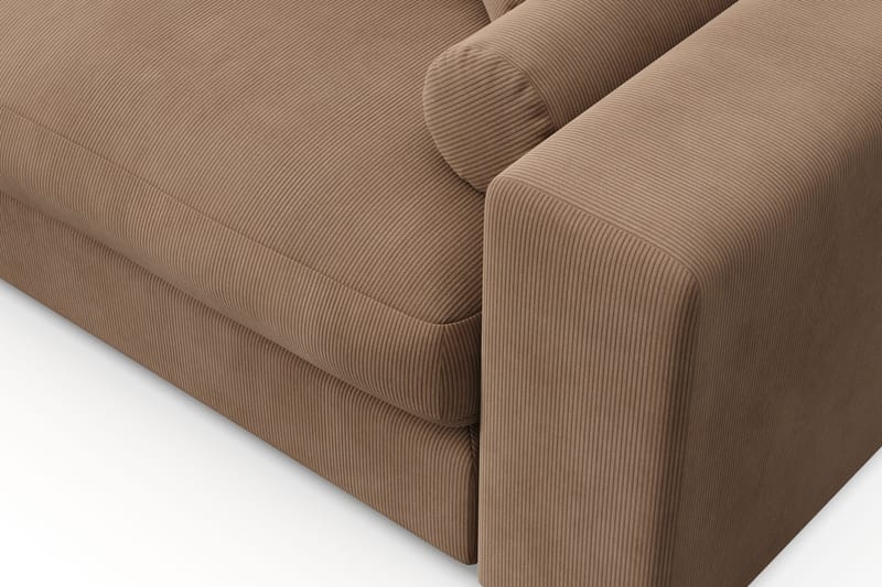 Arken Lyx 4-seter Vendbar L-formet Dyp Divansofa i Manchester - Brun - Møbler - Sofaer - Sofa med sjeselong