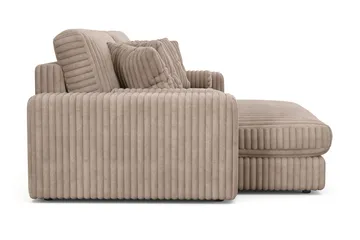 Arken Lyx 4-seter Vendbar L-formet Dyp Divansofa i Manchester - Greige - Møbler - Sofaer - Sofa med sjeselong