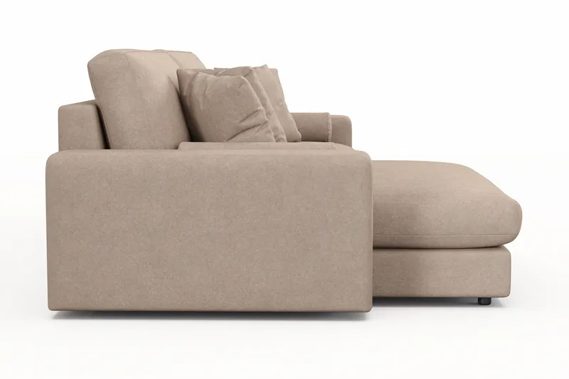 Arken Lyx 4-seter Vendbar L-formet Dyp Divansofa i stoff - Beige - Møbler - Sofaer - Sofa med sjeselong