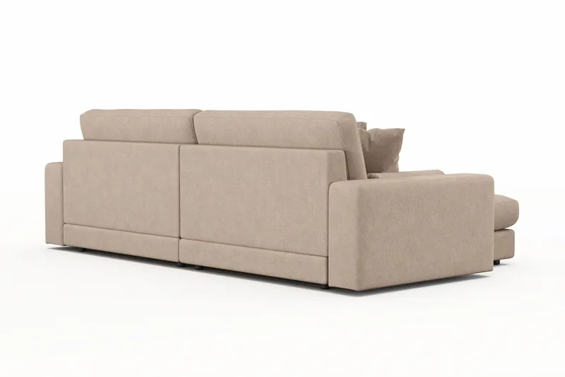 Arken Lyx 4-seter Vendbar L-formet Dyp Divansofa i stoff - Beige - Møbler - Sofaer - Sofa med sjeselong