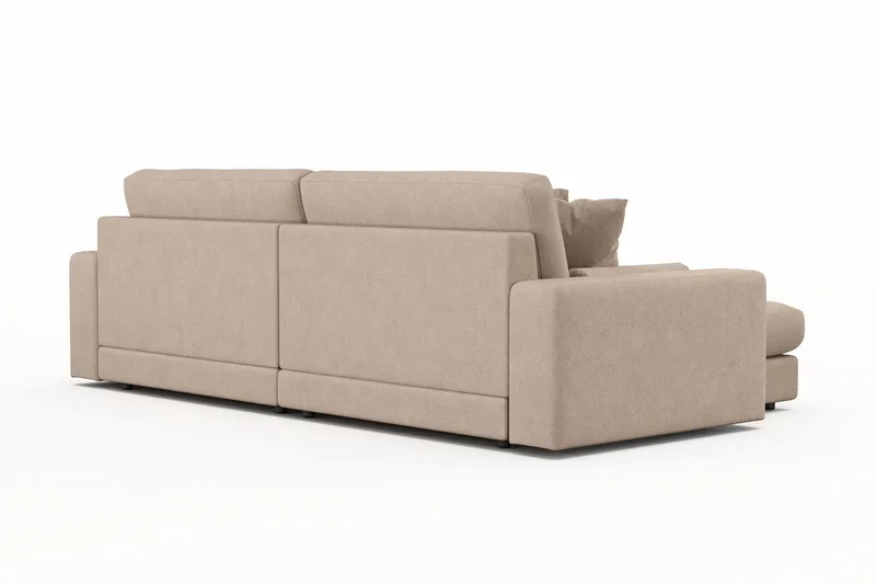 Arken Lyx 4-seter Vendbar L-formet Dyp Divansofa i stoff - Beige - Møbler - Sofaer - Sofa med sjeselong