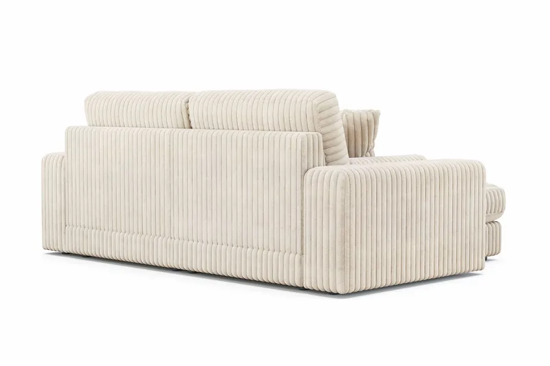 Arken Lyx vendbar, dyp 3-seters L-formet sjeselongsofa i kordfløyel - Beige - Møbler - Sofaer - Sofa med sjeselong