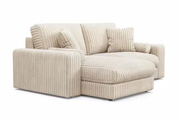Arken Lyx vendbar, dyp 3-seters L-formet sjeselongsofa i kordfløyel - Beige - Møbler - Sofaer - Sofa med sjeselong