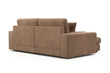 Arken Lyx vendbar, dyp 3-seters L-formet sjeselongsofa i kordfløyel - Brun - Møbler - Sofaer - Sofa med sjeselong