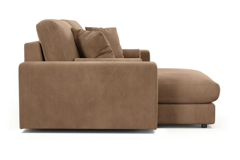 Arken Lyx vendbar, dyp 3-seters L-formet sjeselongsofa i kordfløyel - Brun - Møbler - Sofaer - Sofa med sjeselong