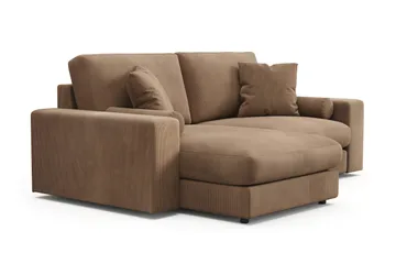 Arken Lyx vendbar, dyp 3-seters L-formet sjeselongsofa i kordfløyel - Brun - Møbler - Sofaer - Sofa med sjeselong