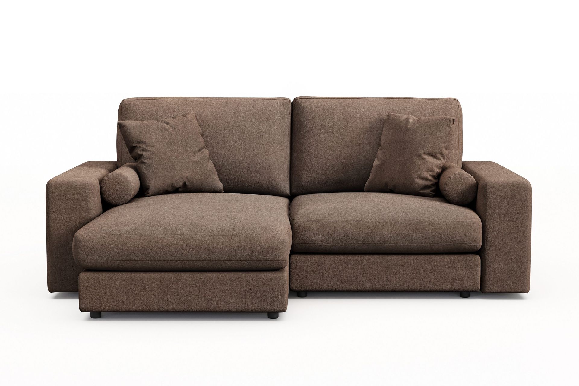 Arken Lyx vendbar, dyp 3-seters L-formet sjeselongsofa i stoff - Brun