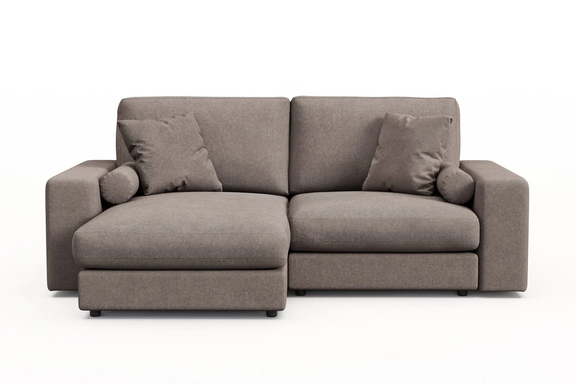Arken Lyx vendbar, dyp 3-seters L-formet sjeselongsofa i stoff - Brun