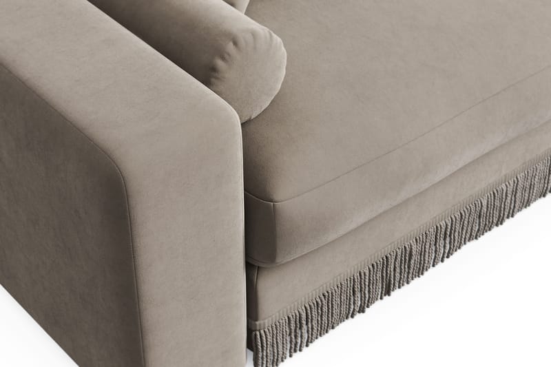 Arken Lyx vendbar, dyp 4-seters L-formet sjeselongsofa i fløyel - Beige - Møbler - Sofaer - Sofa med sjeselong