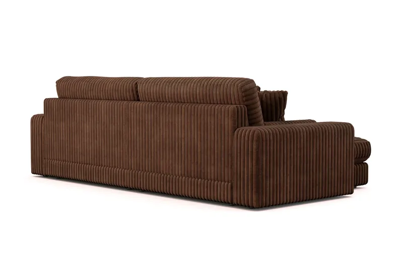 Arken Lyx vendbar, dyp 4-seters L-formet sjeselongsofa i kordfløyel - Mørkebrun - Møbler - Sofaer - Sofa med sjeselong