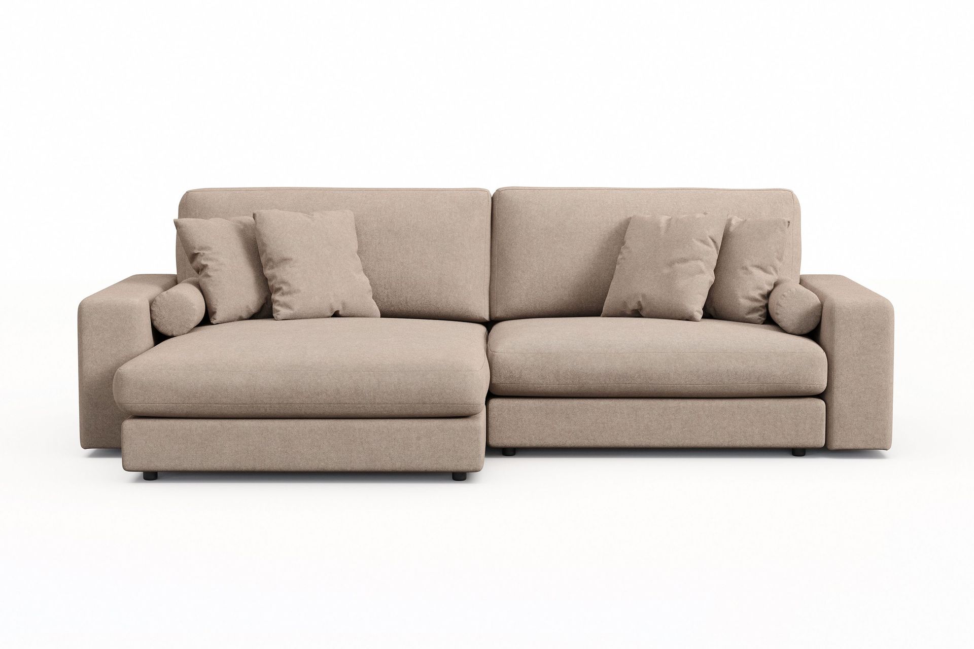 Arken Lyx vendbar, dyp 4-seters L-formet sjeselongsofa i stoff - Beige
