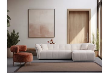 Azzo 4-seters Sofa med Divan - Hvit - Møbler - Sofaer - Sofa med sjeselong